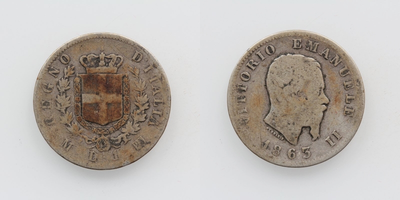 Italien Vittorio Emanuele II. 1 Lira 1863 Milan