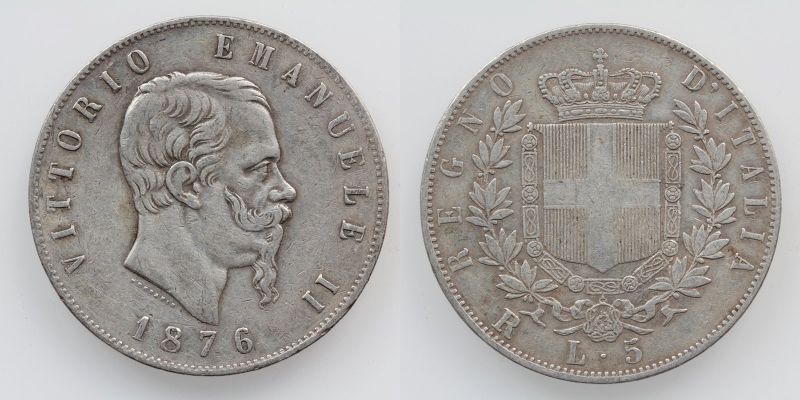 Italien Vittorio Emanuele II. 5 Lira 1876