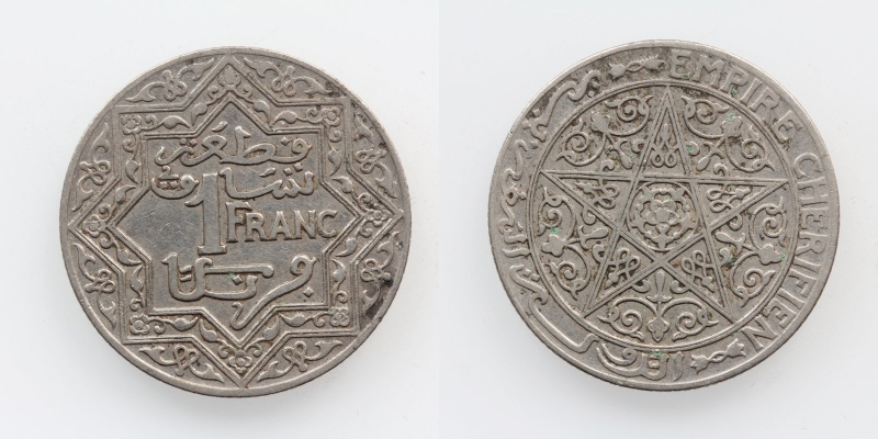 Marokko Frankreich Empire Chérifien 1 Francs o.J. Paris