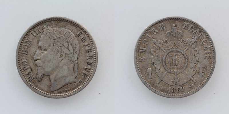 Frankreich Napoleon III. 1 Franc 1869 Paris