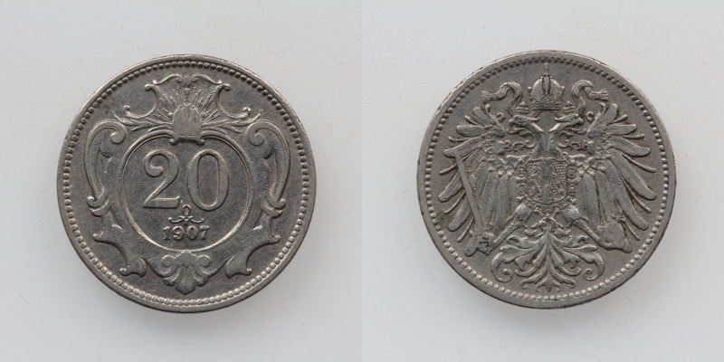 Österreich/Ungarn Franz Joseph I. 20 Heller 1907