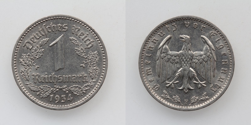 Deutsches Reich 1 Reichsmark 1934 F