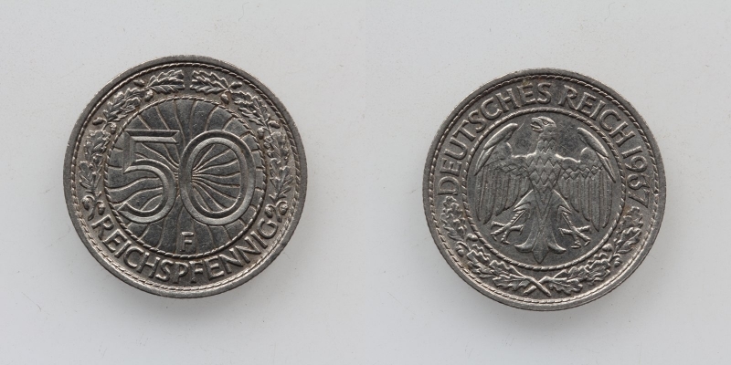 Deutsches Reich 50 Reichspfennig 1937 F