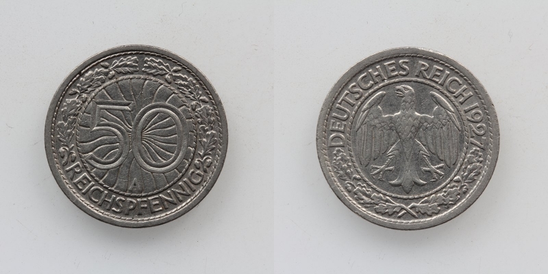 Weimarer Republik 50 Reichspfennig 1927 A