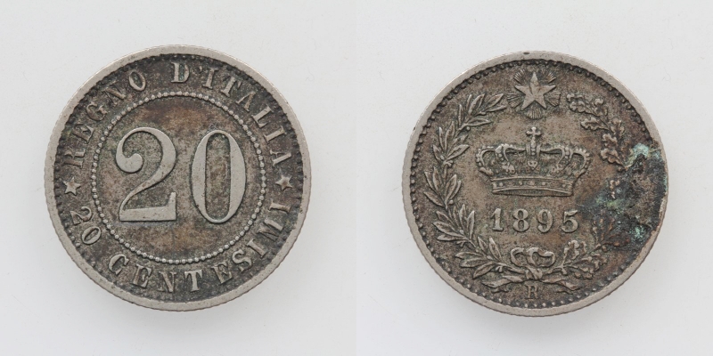 Italien Umberto I. 20 Centesimi 1895 R