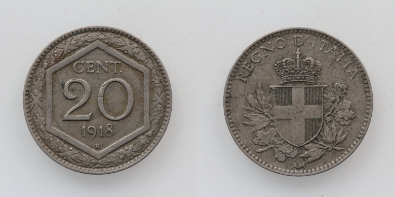 Italien Vittorio Emanuele III. 20 Centesimi 1918 R