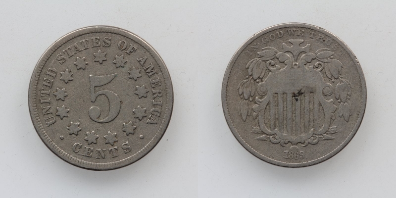 USA 5 Cents 1869