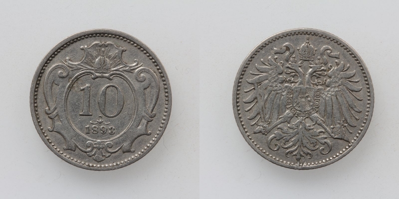 Österreich/Ungarn Franz Joseph I. 10 Heller 1893