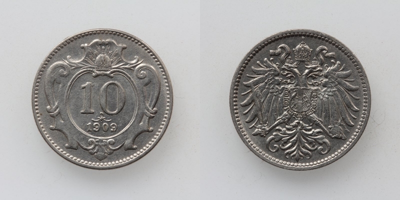 Österreich/Ungarn Franz Joseph I. 10 Heller 1909