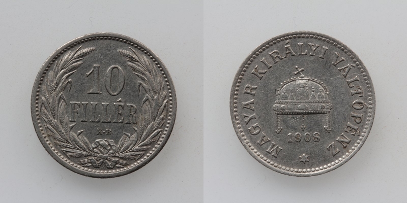 Österreich/Ungarn Franz Joseph I. 10 Filler 1908 KB