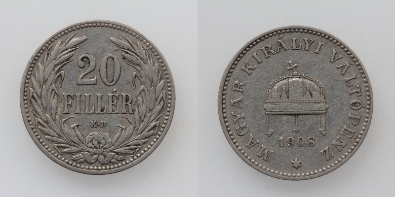 Österreich/Ungarn Franz Joseph I. 20 Filler 1908 KB