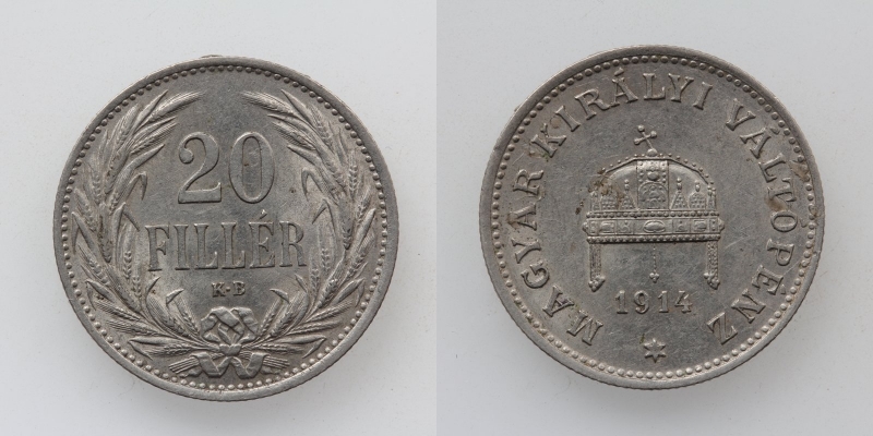 Österreich/Ungarn Franz Joseph I. 20 Filler 1914 KB