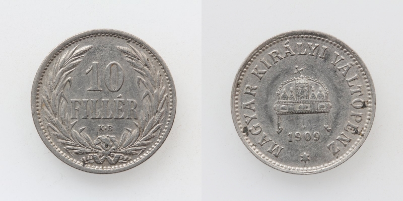 Österreich/Ungarn Franz Joseph I. 10 Filler 1909 KB