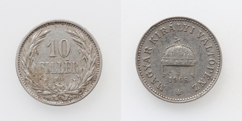 Österreich/Ungarn Franz Joseph I. 10 Filler 1908 KB