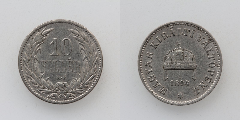 Österreich/Ungarn Franz Joseph I. 10 Filler 1894 KB