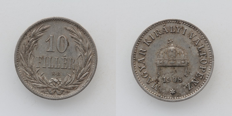 Österreich/Ungarn Franz Joseph I. 10 Filler 1908 KB