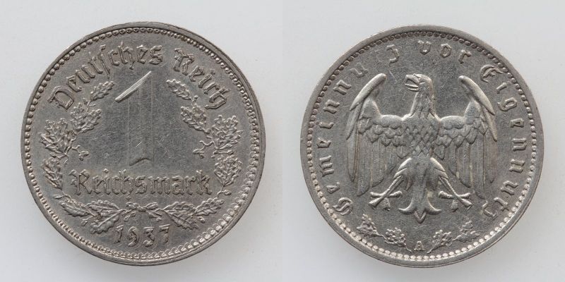 Deutsches Reich 1 Reichsmark 1937 A