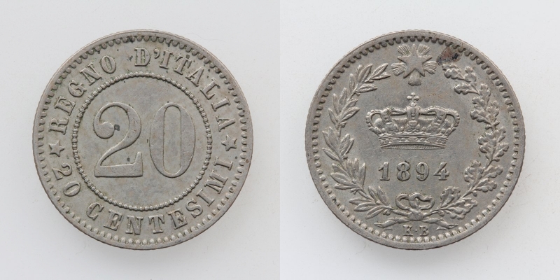 Italien Umberto I. 20 Centesimi 1894 KB