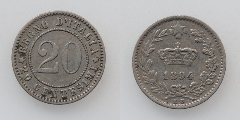 Italien Umberto I. 20 Centesimi 1894 KB