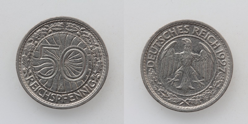 Weimarer Republik 50 Reichspfennig 1927 A