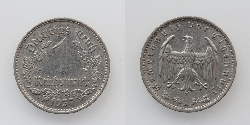 Deutsches Reich 1 Reichsmark 1937 A