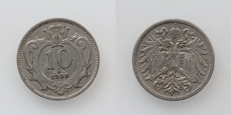 Österreich/Ungarn Franz Joseph I. 10 Heller 1908