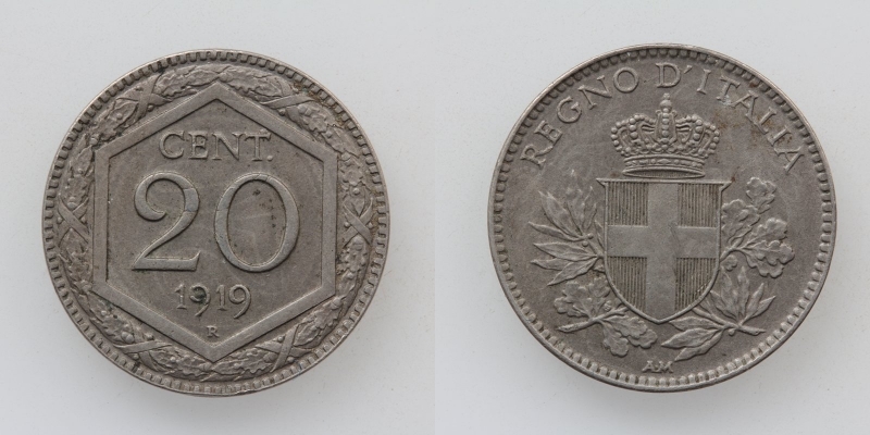 Italien Vittorio Emanuele III. 20 Centesimi 1919 R