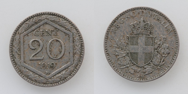 Italien Vittorio Emanuele III. 20 Centesimi 1919 R