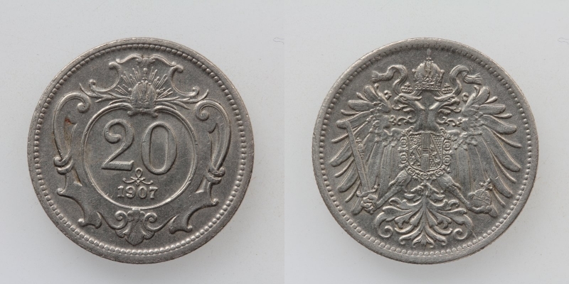 Österreich/Ungarn Franz Joseph I. 20 Heller 1907