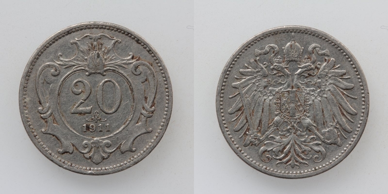 Österreich/Ungarn Franz Joseph I. 20 Heller 1911