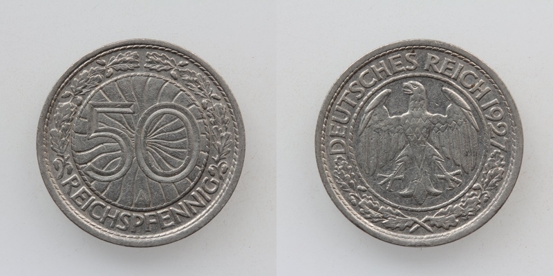 Weimarer Republik 50 Reichspfennig 1927 A