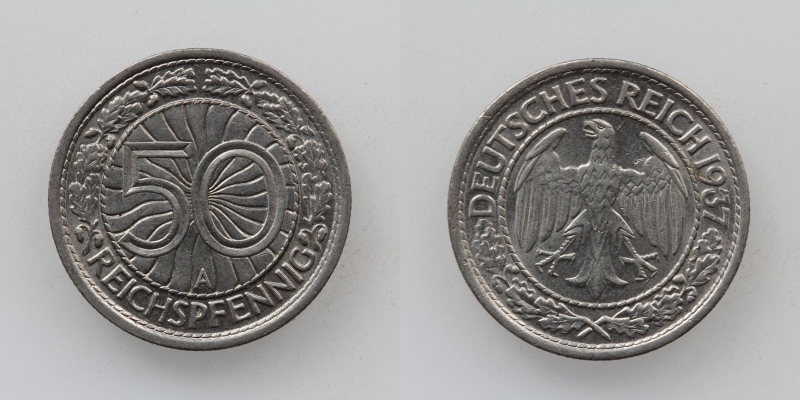 Deutsches Reich 50 Reichspfennig 1937 A