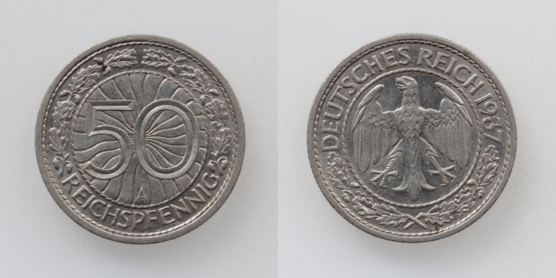 Deutsches Reich 50 Reichspfennig 1937 A