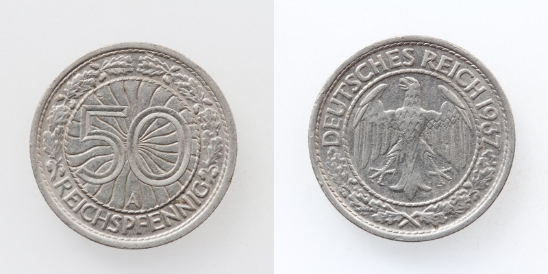 Deutsches Reich 50 Reichspfennig 1937 A