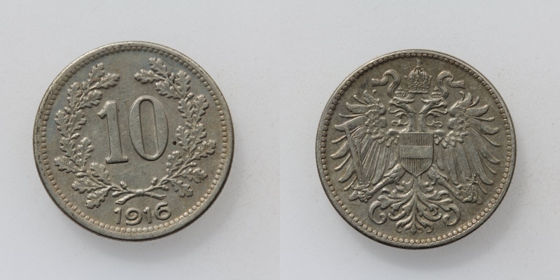 Österreich/Ungarn Franz Joseph I. 10 Heller 1916