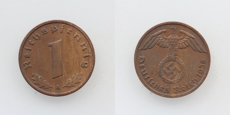 Deutsches Reich 1 Reichspfennig 1938 A