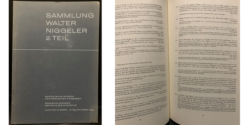 Auktionskatalog Sammlung Walter Niggeler 2. Teil Basel 1966
