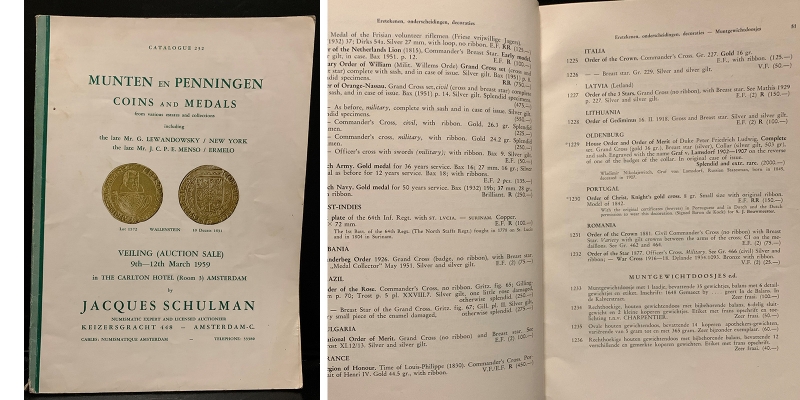 Auktionskatalog 232 Schulman Coins and Medals 1959