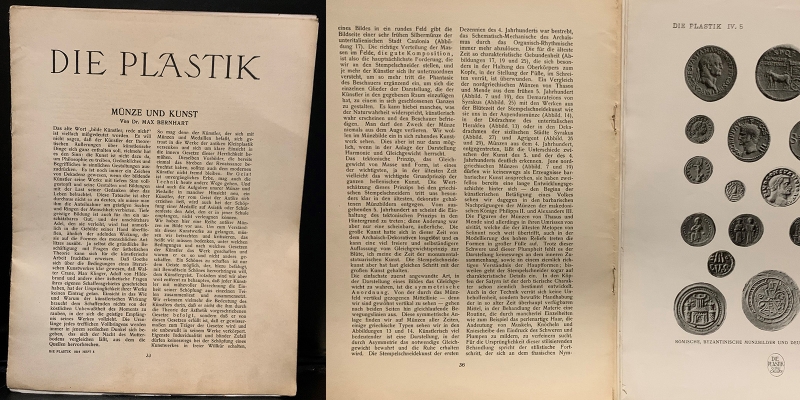 Dr. Max Bernhart Münze und Kunst "Die Plastik" Heft 5 1914