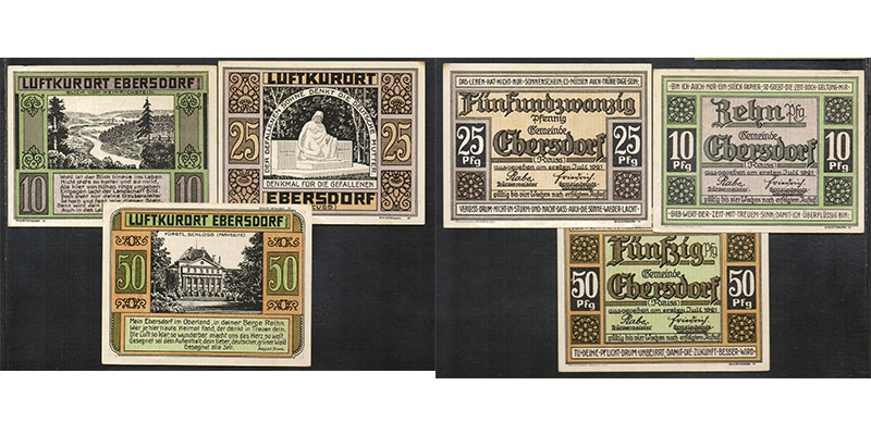 Thüringen Notgeld Luftkurort Ebersdorf 1921