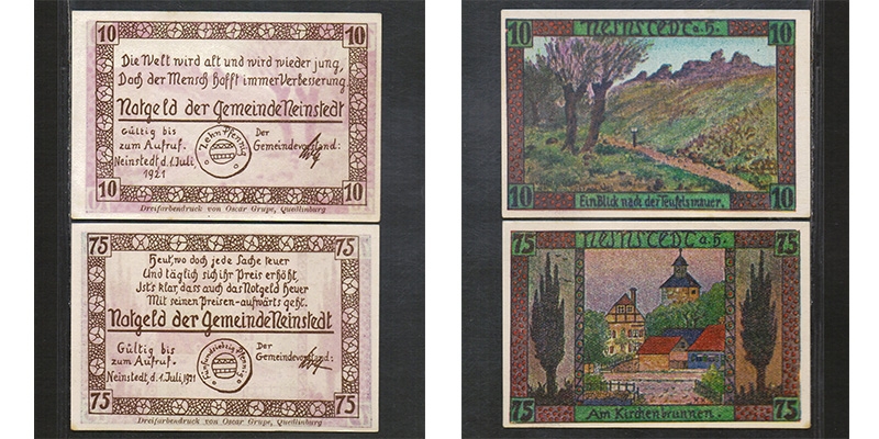 Sachsen-Anhalt Notgeld Neinstedt Harz 1921