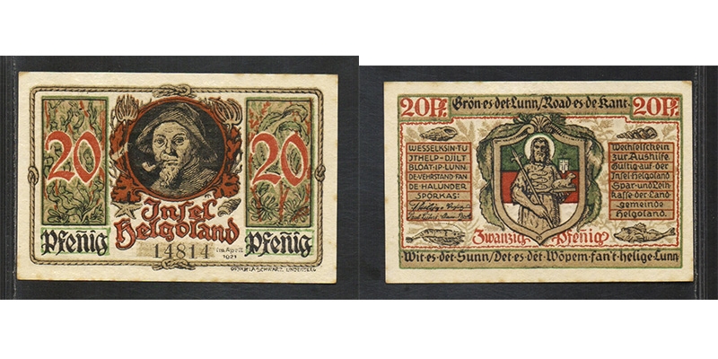 Schleswig-Holstein Notgeld Helgoland 1921