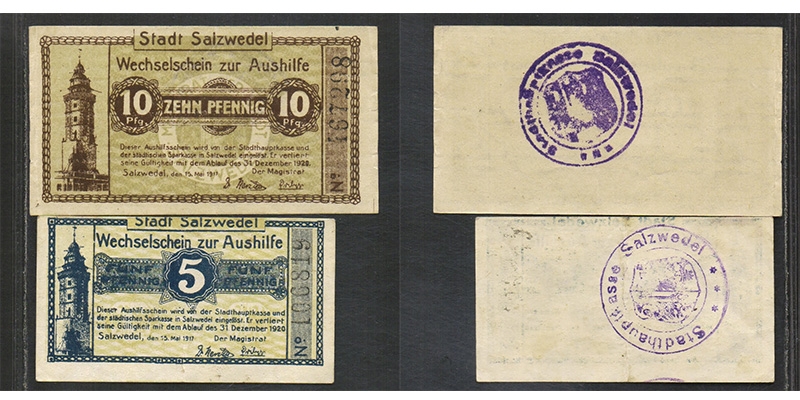 Sachsen-Anhalt Notgeld Aushilfe Salzwedel 1917