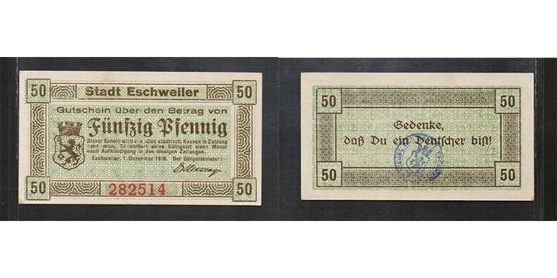 Westfalen Notgeld Eschweiler 1918