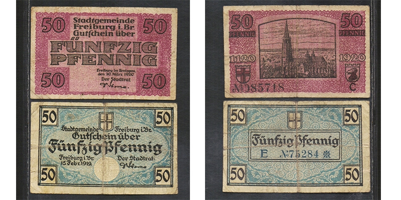 Baden Notgeld Freiburg im Breisgau 1919/20