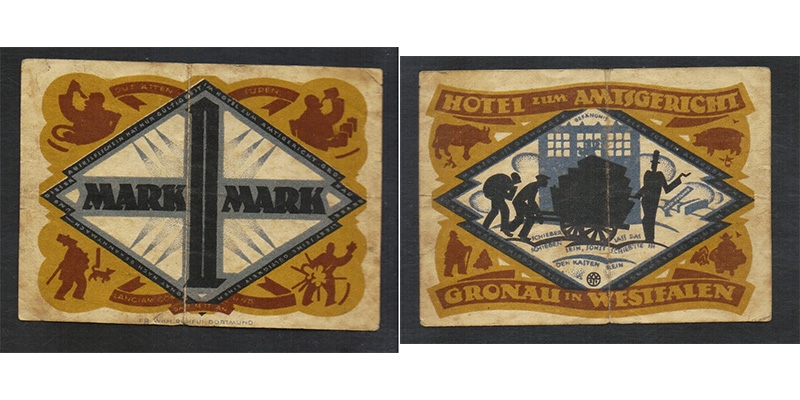 Westfalen Notgeld Hotel zum Amtsgericht Gronau 1921