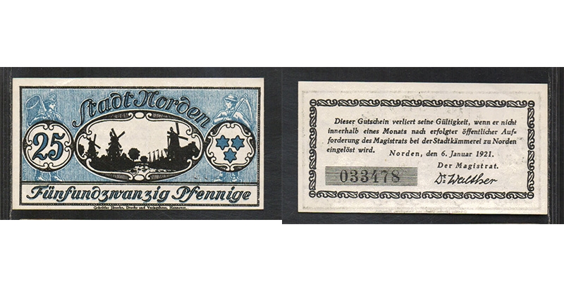 Niedersachsen Notgeld Norden 1921