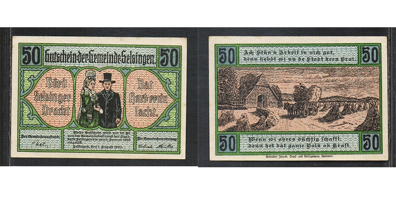 Niedersachsen Notgeld Selsingen 1920