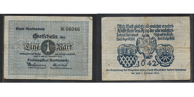 Bayern 1 Mark 1918 Marktredwitz