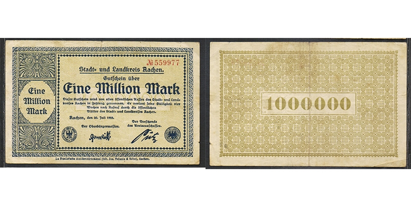 Westfalen eine Million Mark 1923 Aachen